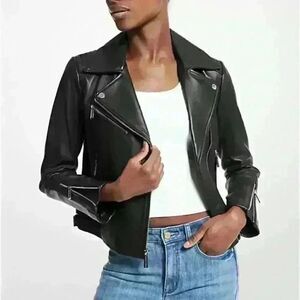 MICHAEL MICHAEL KORS Leather Moto Jacket